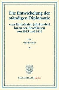 Produktbild: Die Entwickelung der st&auml;ndigen Diplomatie