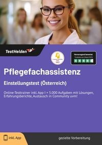 Produktbild: Pflegefachassistenz Einstellungstest (&Ouml;sterreich): Online-Testtrainer inkl. App