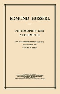 Bild vom Artikel Philosophie der Arithmetik vom Autor Edmund Husserl