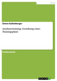 Produktbild: Ausdauertraining. Gestaltung eines Trainingsplans