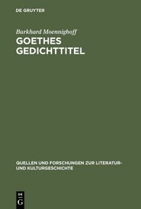 Produktbild: Goethes Gedichttitel