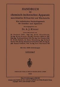 Produktbild: Handbuch der chemisch-technischen Apparate maschinellen Hilfsmittel und Werkstoffe