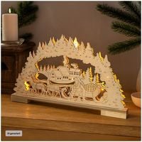 Produktbild: HTI-Living LED Holz Weihnachtsdeko mit Wintermotiv Batteriebetrieben