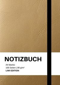 Produktbild: Notizbuch A4 blanko gold - 100 Seiten Soft Cover