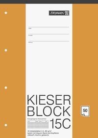 Produktbild: Brunnen Brunnen KIESER-Block A4 Lineatur 15 kariert mit blauem Rand