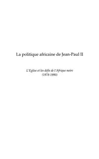 Produktbild: La politique africaine de jean-paul ii - l'eglise et les def