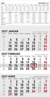 Produktbild: 3-Monatskalender klein 2027