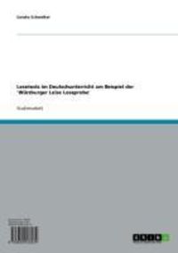 Produktbild: Lesetests im Deutschunterricht am Beispiel der 'W&uuml;rzburger Leise Leseprobe'