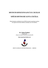 Produktbild: Of&iacute;cio Divino De Santa Cec&iacute;lia (divinum Officium Sanctae Caeciliae)