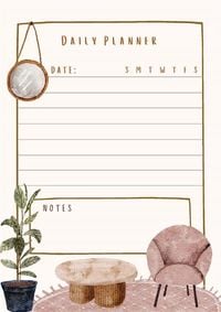 Produktbild: Beige Brown Home Decor Daily Planner