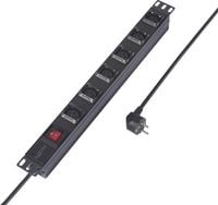 Produktbild: Sygonix SY-6736982 Steckdosenleiste 19 Zoll 6fach Schwarz Schutzkontakt 1St.