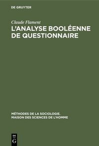 Produktbild: L&rsquo;analyse bool&eacute;enne de questionnaire
