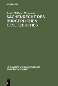 Produktbild: Sachenrecht des B&uuml;rgerlichen Gesetzbuches