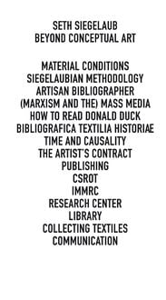 Produktbild: Seth Siegelaub. Beyond Conceptual Art