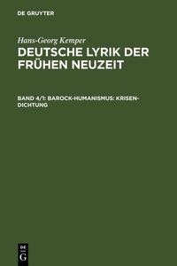 Produktbild: Barock-Humanismus: Krisen-Dichtung