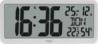 Produktbild: TFA Dostmann 60.4525.02 Funk Wanduhr 356mm x 27mm x 161mm Wei&szlig; Gro&szlig;es Display