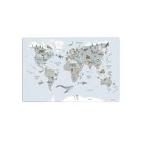 Produktbild: Scriptum Schreibtischunterlage f&uuml;r Kinder Weltkarte bleu - 60 x 40 cm - aus premium Vinyl