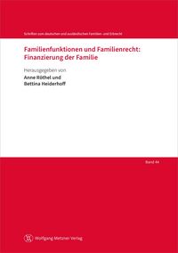 Produktbild: Familienfunktionen und Familienrecht: Finanzierung der Familie