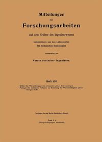 Produktbild: Mitteilungen &uuml;ber Forschungsarbeiten auf dem Gebiete des Ingenieurwesens