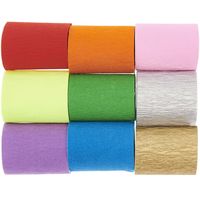 Produktbild: Kreppb&auml;nder, Regenbogen Klassik Mix, MIX, 9 Stk, 5,5 cm x 10 m
