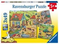 Produktbild: Puzzle Ravensburger Viel los auf dem Bauernhof 3 X 49 Teile
