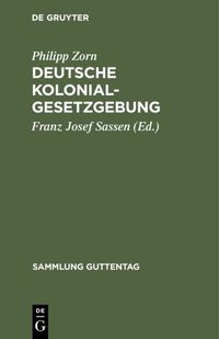 Produktbild: Deutsche Kolonialgesetzgebung