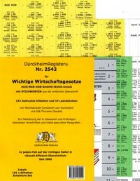 Produktbild: D&uuml;rckheimRegister&reg; WICHTIGE WIRTSCHAFTSGESETZE (BGB, HGB, GmbHG, AktG, UmwG) MIT Stichworten