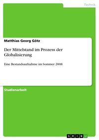 Produktbild: Der Mittelstand im Prozess der Globalisierung