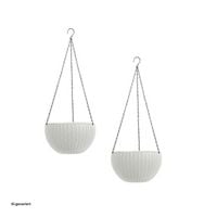 Produktbild: HTI-Living HTI-Living Blumenampel 2er Set Rattanoptik Wei&szlig;