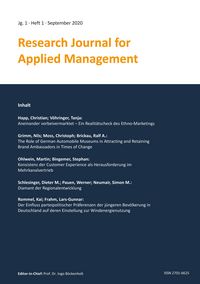 Produktbild: Research Journal for Applied Management - Jg. 1, Heft 1