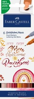 Produktbild: Faber-Castell Tuschestift Dual Marker Goldfaber Aqua, Boho, 6er Set