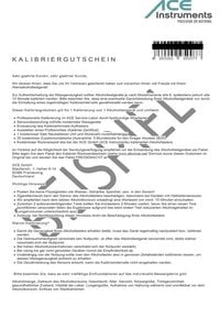 Produktbild: ACE 100082 Kalibrier-Gutschein