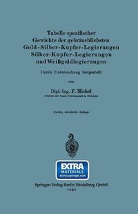 Produktbild: Tabelle spezifischer Gewichte der gebr&auml;uchlichsten Gold-Silber-Kupfer-Legierungen Silber-Kupfer-Legierungen und Wei&szlig;goldlegierungen
