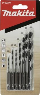 Produktbild: Makita D-62371 Holz-Spiralbohrer-Set 2 mm, 3 mm, 4 mm, 5 mm, 6 mm, 8mm 1/4" (6.3 mm) 1St.