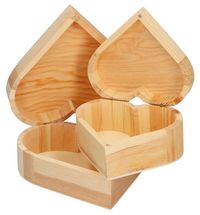Produktbild: 2er Set Herzdosen aus Holz