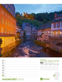 Deutschland ist wanderbar! Komoot - Wochenplaner Kalender 2023