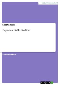 Produktbild: Experimentelle Studien