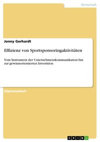 Produktbild: Effizienz von Sportsponsoringaktivit&auml;ten
