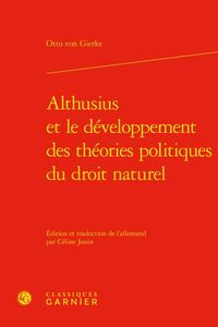 Produktbild: Althusius et le Developpement des Theories Politiques du Droit Naturel