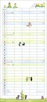 Helme Heine Familienplaner 2024. Familienkalender mit 5 Spalten. Liebevoll illustrierter Familien-Wandkalender mit Schulferien und Stundenplänen.