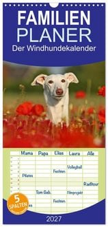 Produktbild: Familienplaner 2027 - Der Windhundekalender mit 5 Spalten (Wandkalender, 21 x 45 cm) CALVENDO