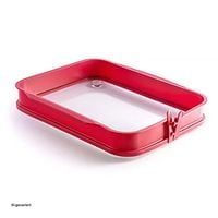 Produktbild: Coox Auflaufform gro&szlig; mit Glas-Servierplatte Silikon Backform f&uuml;r Aufl&auml;ufe und Kuchen
