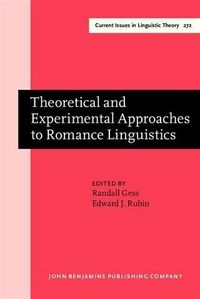 Produktbild: Theoretical and Experimental Approaches to Romance Linguistics