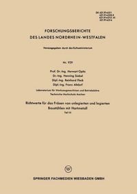 Produktbild: Richtwerte f&uuml;r das Fr&auml;sen von unlegierten und legierten Baust&auml;hlen mit Hartmetall