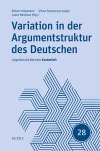 Produktbild: Variation in der Argumentstruktur des Deutschen