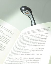 Flexilight Leselicht (Pinguin) | 2 in 1 Leselampe & Lesezeichen | Geschenk für Leser, Buchliebhaber | Deutsche Ausgabe