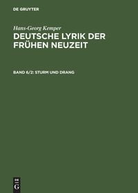 Produktbild: Kemper, H: Deutsche Lyrik der fr&uuml;hen Neuzeit, Band 6/2, Stur