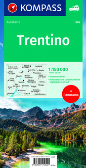 KOMPASS Autokarte Oberitalien, Italia settentrionale, Northern
