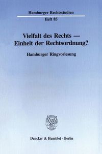 Produktbild: Vielfalt des Rechts - Einheit der Rechtsordnung?
