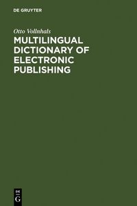 Produktbild: Multilingual Dictionary of Electronic Publishing
